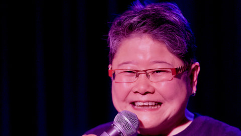 Akemi Kawabata at Melbourne International Comedy Festival with djembe drumming