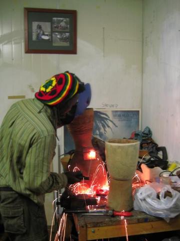 West African djembe drum repair and welding