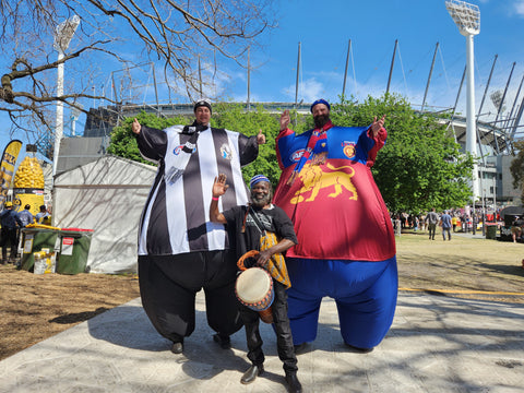 West African Drummer at the MCG in Melbourne on Grand Final Day
