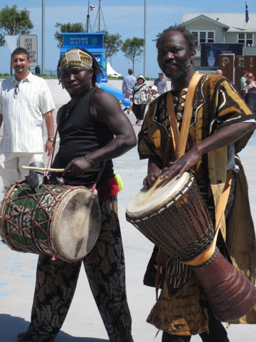 West African drumming roving performance