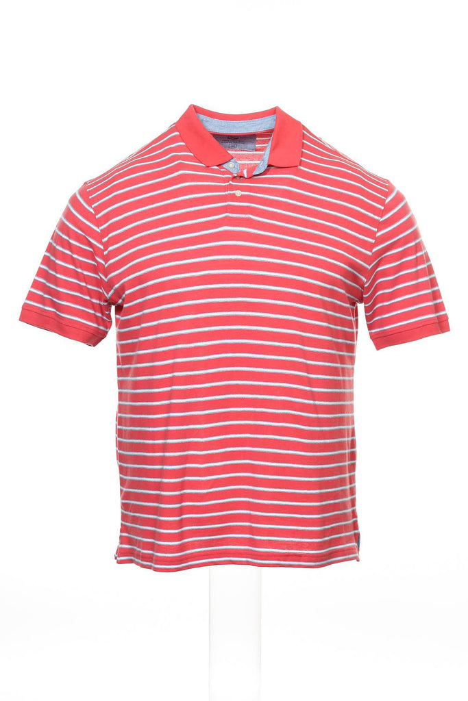 Club Room Mens Red Striped Polo Shirt