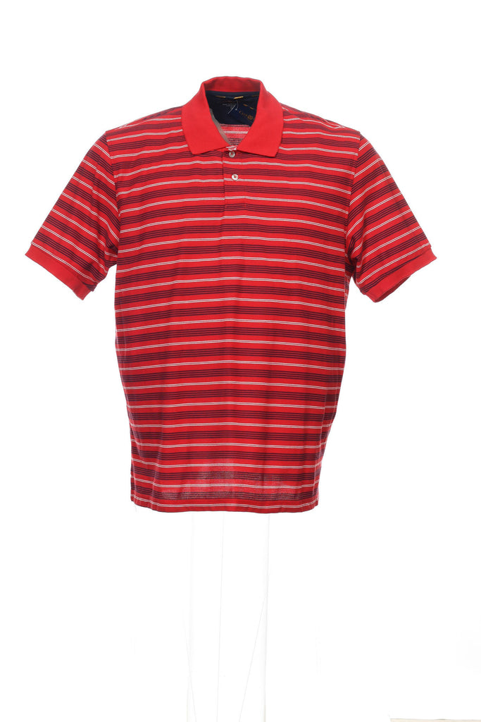 Club Room The Estate Polo Mens Red Striped Polo Shirt