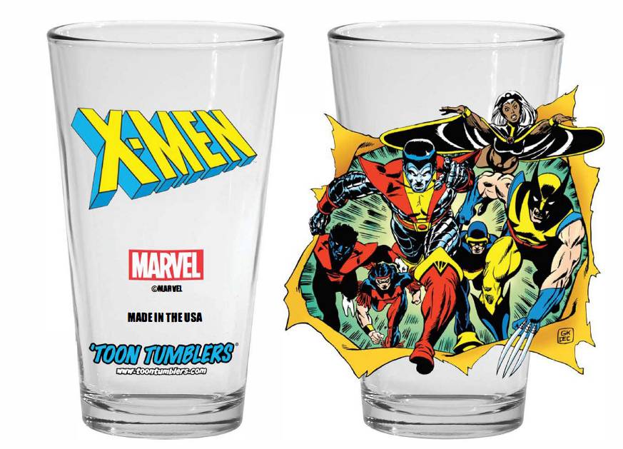 X-Men Glass Toon Tumbler - Entertainment Earth