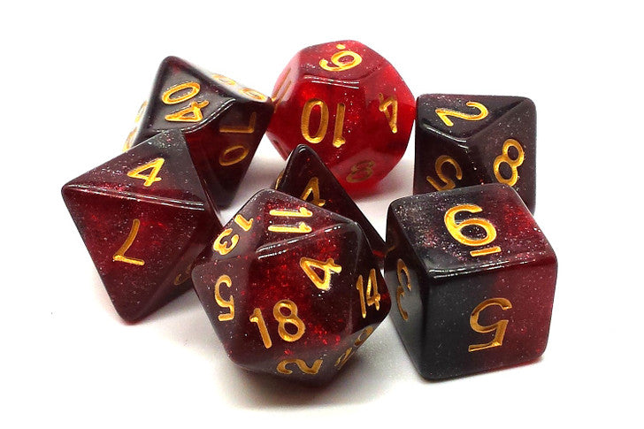 Old School 7 Piece DnD RPG Dice Set: Infused - Demon - Black - Old School  Dice & Accessories