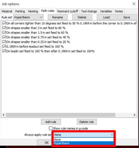 Sheetcam path rules installation 2