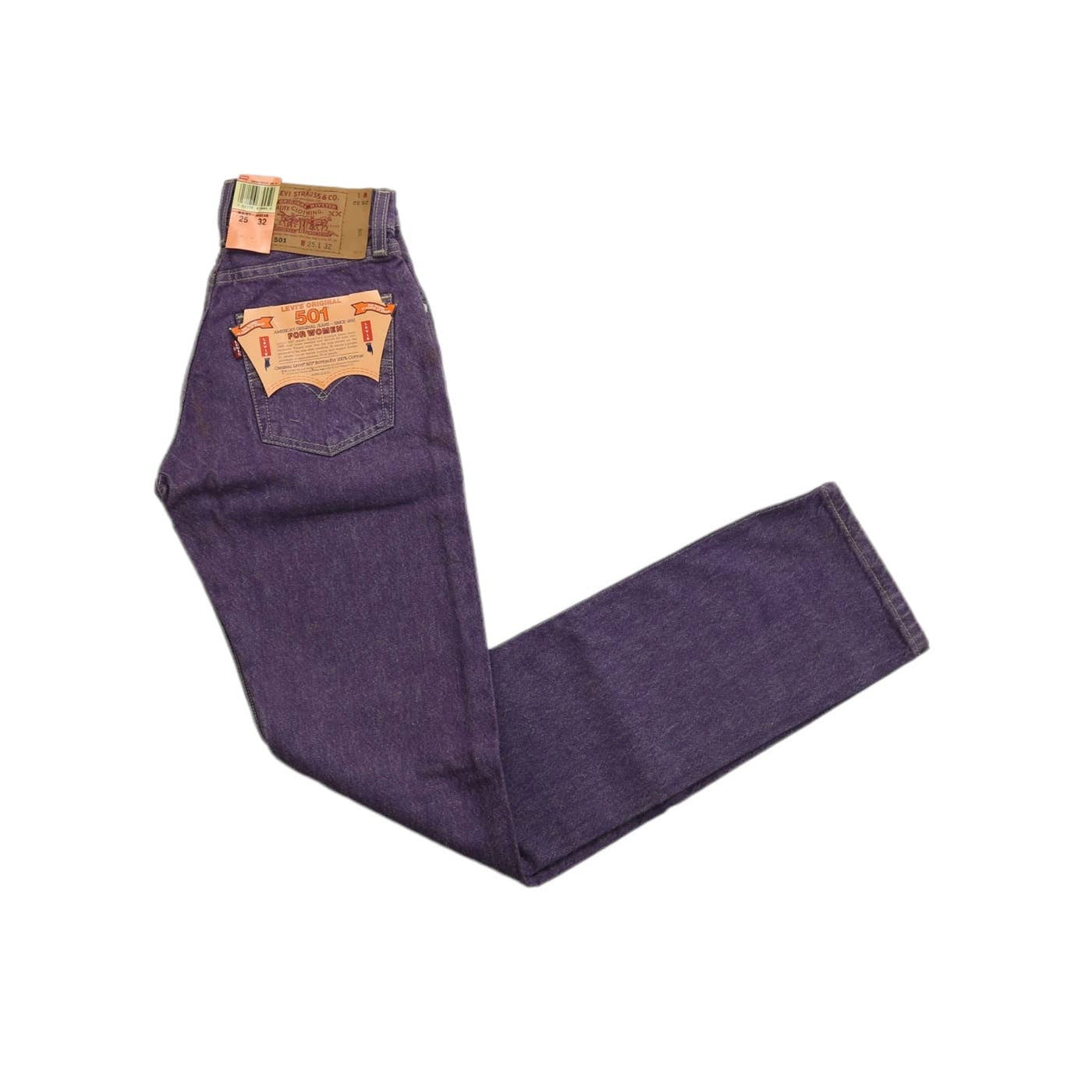 Vintage Levi's 501 Deadstock Purple Button Fly Jeans 24