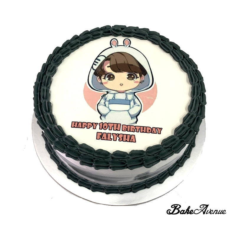 Kpop BTS (Jung Kook) icing image Ombre Cake (Smooth Finish) – BakeAvenue