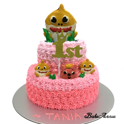 Pink Gold Princess Roblox Cake For Girls