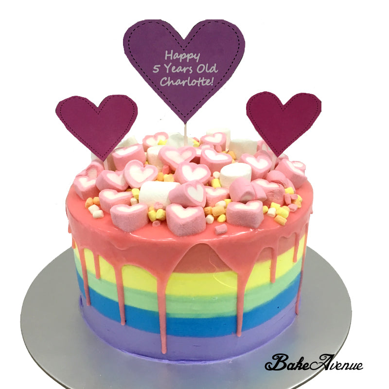 Drip Rainbow Marshmallow Cake Bakeavenue - rainbow marshmallow roblox