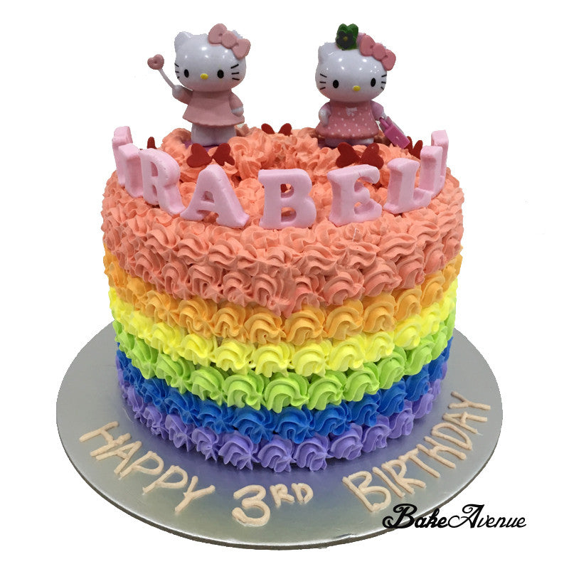 Hello Kitty Rainbow Cake With Toppers Bakeavenue