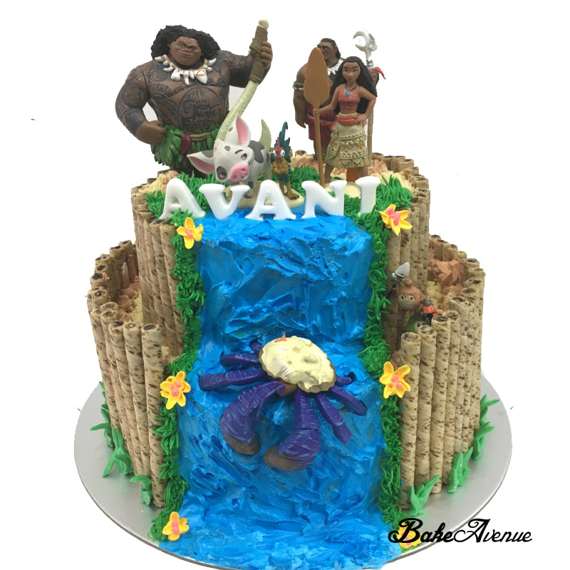 Princess Moana 2 Tiers Cake With Toppers Bakeavenue