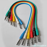 AxcessAbles 1/4 (6.35mm) TRS to 1/4 (6.35mm) TRS Multi-Color Balanced Stereo Patch Cables 6-Pack Outboard Gear & Patchbay Studio Cables External Effects Digital Analog Effects (1.5ft)