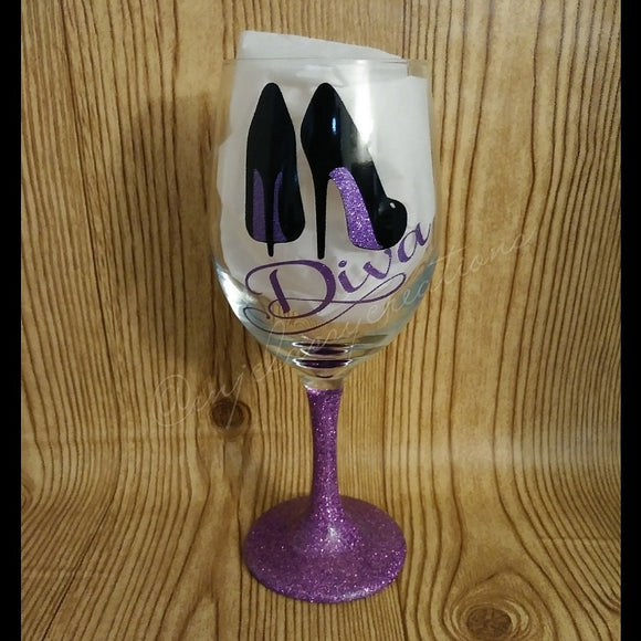 girl boss wine glass