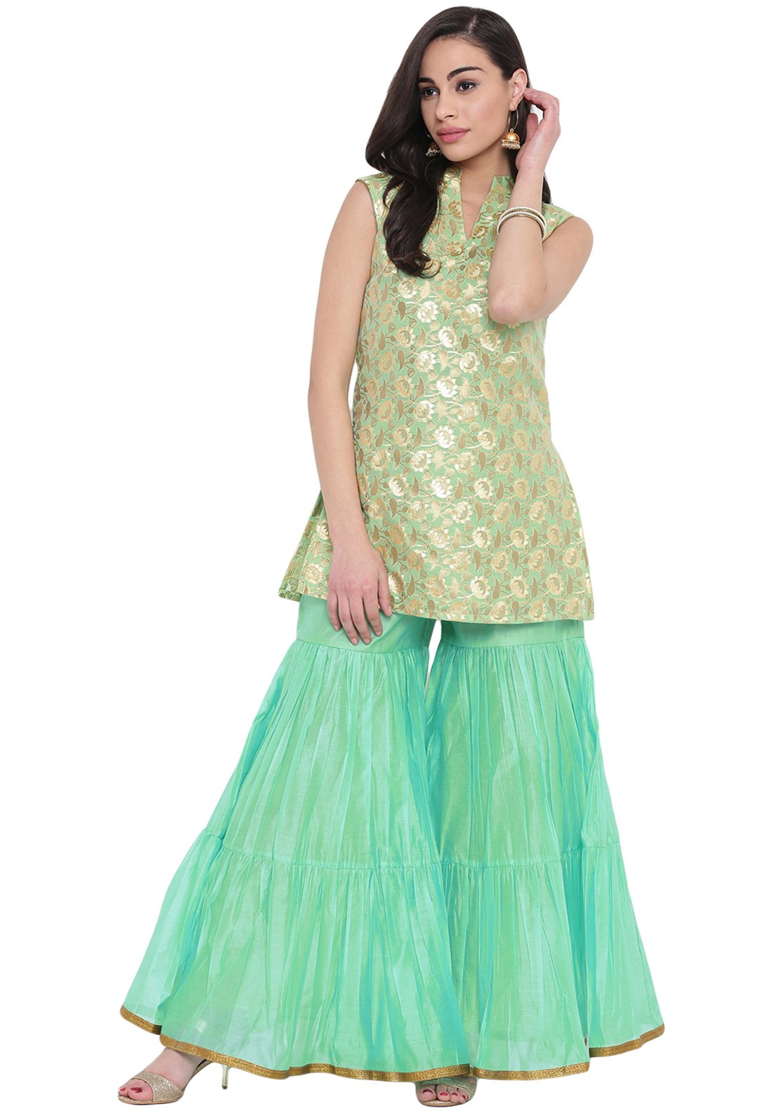 short kurti design for long skirt