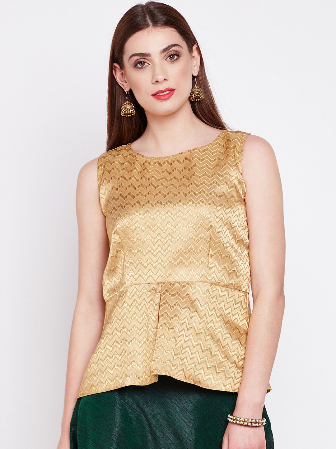 brocade peplum top