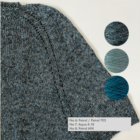 Blå farvenuancer til silkesweater fra Önling