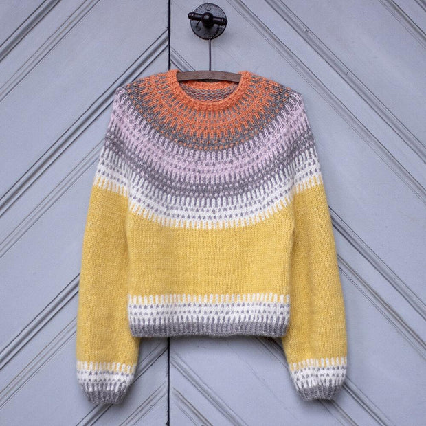Badger and Bloom sweater af Anne Ventzel, No 2 + Silk mohair kit Strikkekit Anne Ventzel 