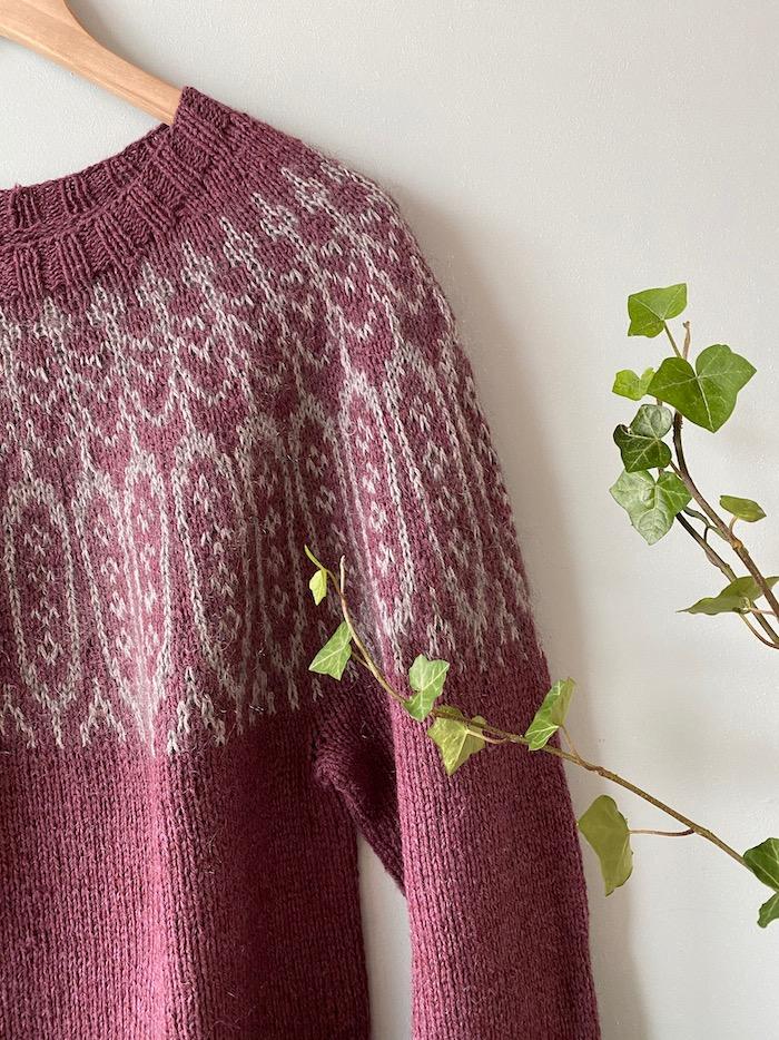 Billede af Gerdur Islandsk Sweater fra Ãnling, No 12 + silk mohair strikkekit