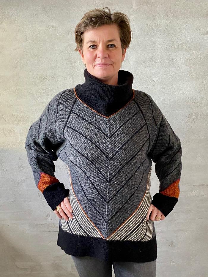 Profil sweater af Hanne Falkenberg, strikkeopskrift