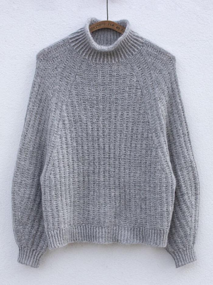 Billede af Ribbed Jumper af Anne Ventzel, No 11 + Silk mohair garnpakke (uden opskrift)