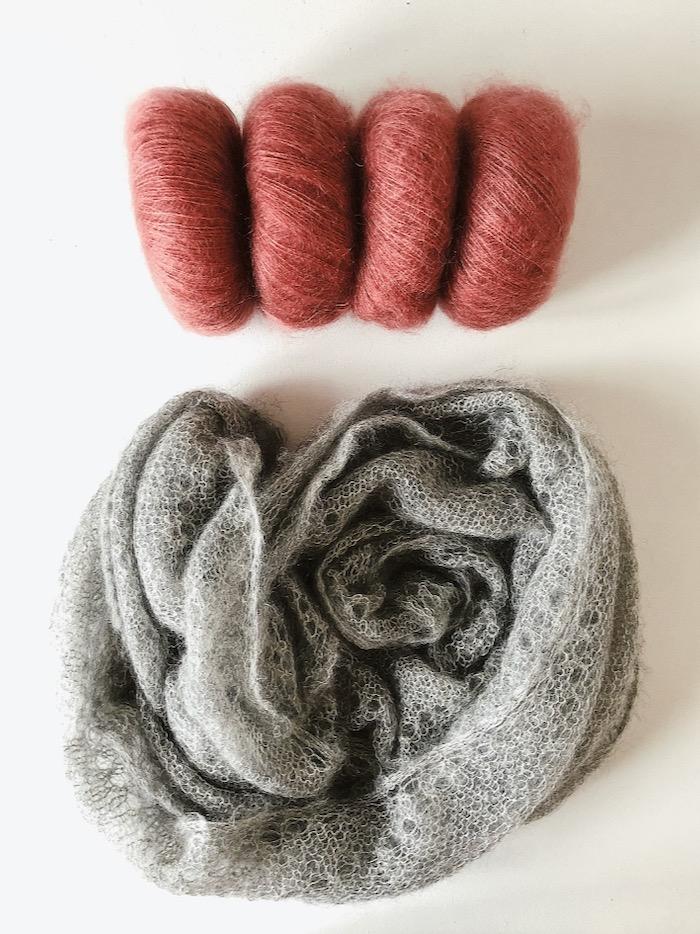 Billede af Sky sjal fra Ãnling, silk mohair strikkekit