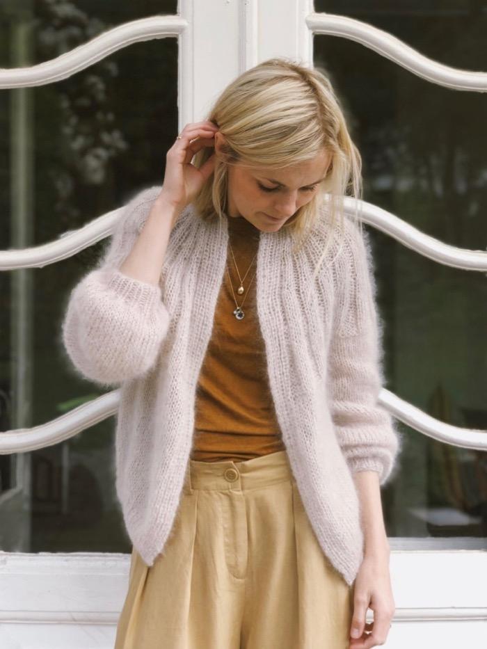 6: Sunday cardigan Mohair edition fra PetiteKnit, silk mohair strikkekit