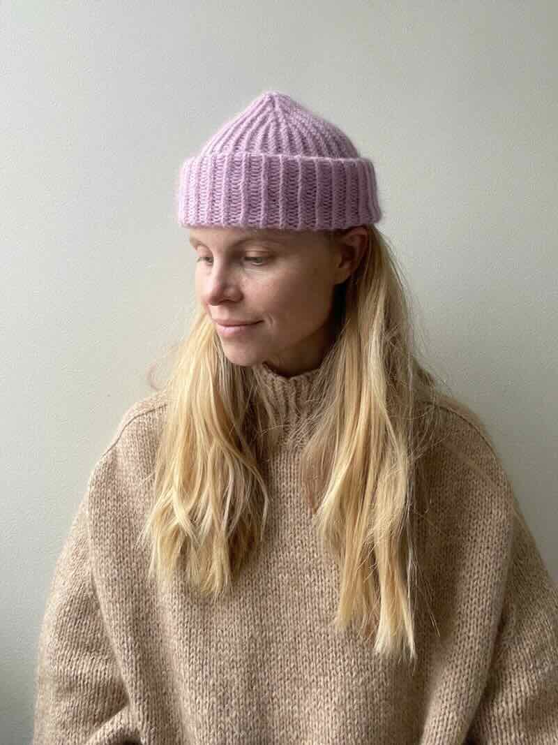 TopTop Beanie fra Pastelkollektivet, Ãnling, No 1 + silk mohair strikkekit