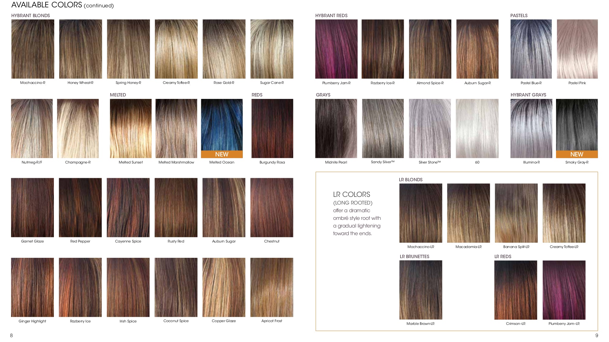 Estetica Wigs Color Chart