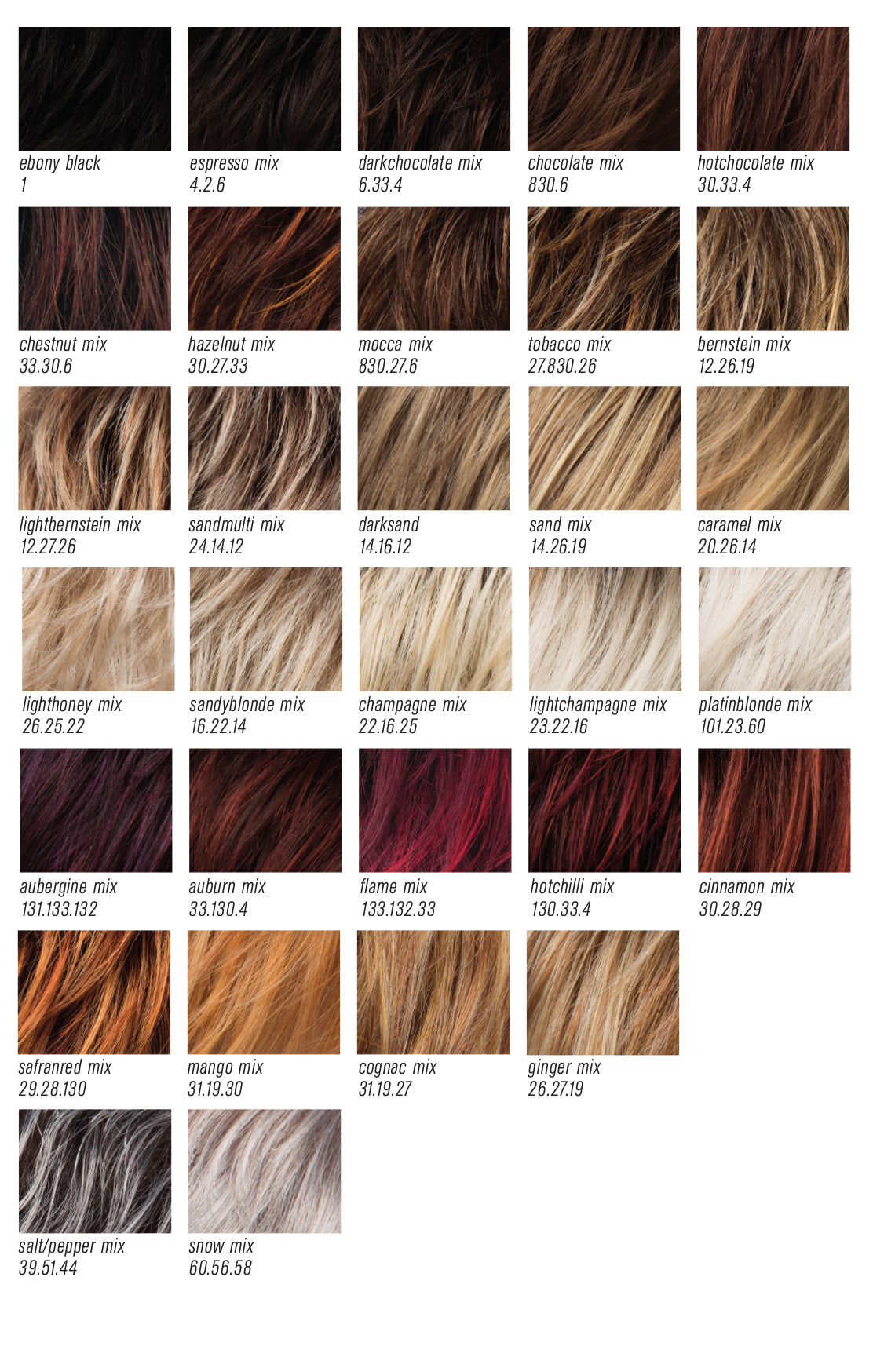 Sada Prestatie gebied Color Chart - Ellen Wille Perucci – Love My Hair Wig Boutique