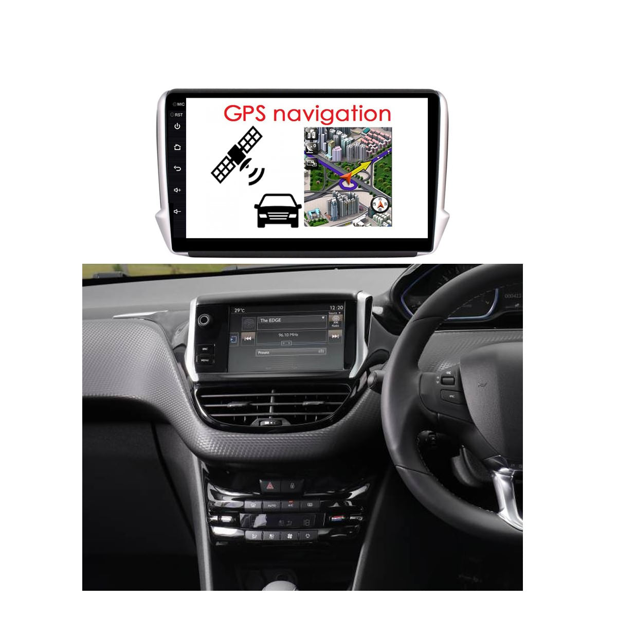 1 Din Touchscreen Android 10.0 Car Radio for Peugeot 2008