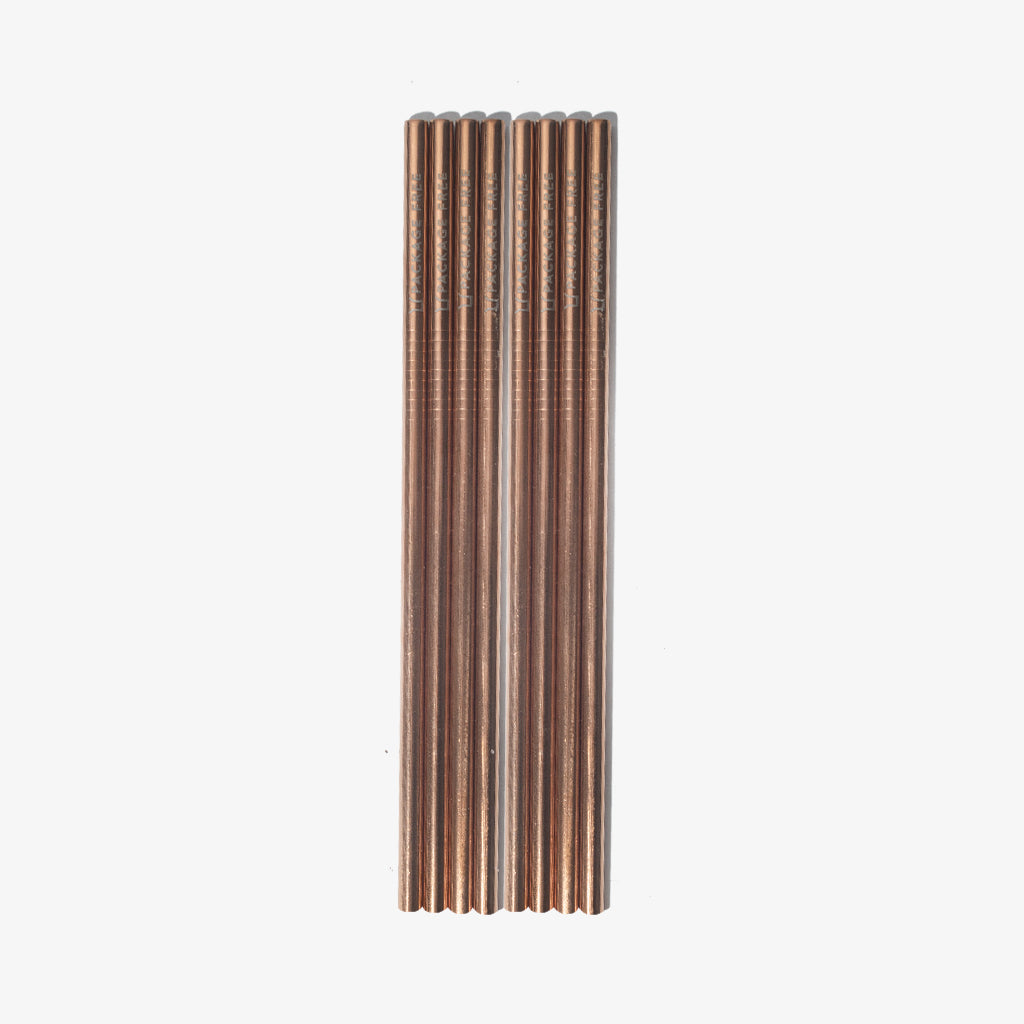 Stainless Steel Straight Straw 10.5" - Rose Gold 8 Pack