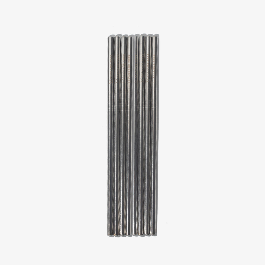 Stainless Steel Straight Straw 10.5" - Silver 8 Pack