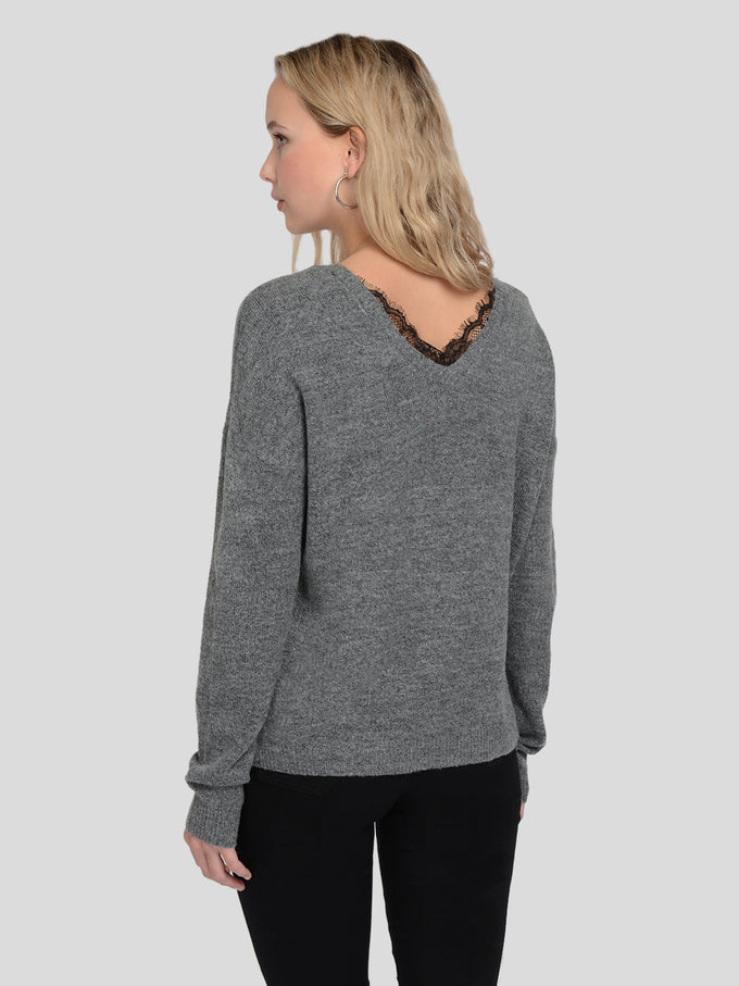 lace back sweatshirt