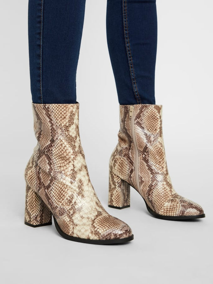 snake print ankle booties