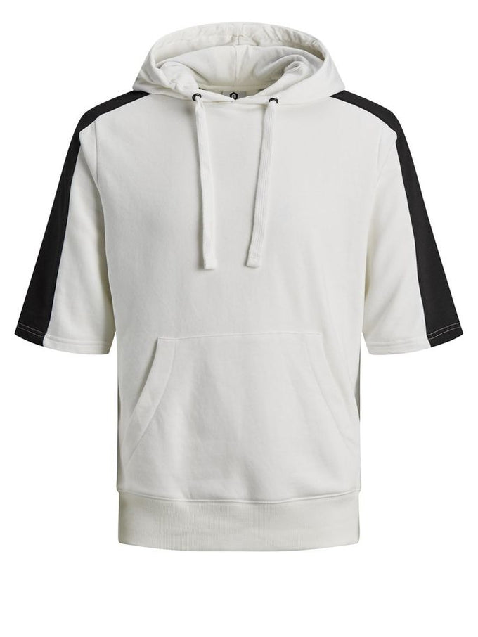 white short sleeve hoodie