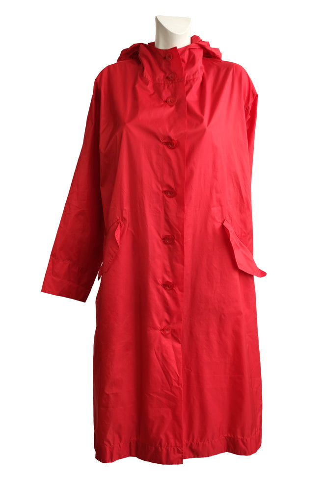 Issey Miyake Pleats Please Red Hooded Raincoat, L – Menage Modern Vintage