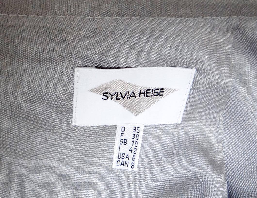 Sylvia Heise Silver Grey Taffeta Tiered Ruffle Skirt, UK10 – Menage ...