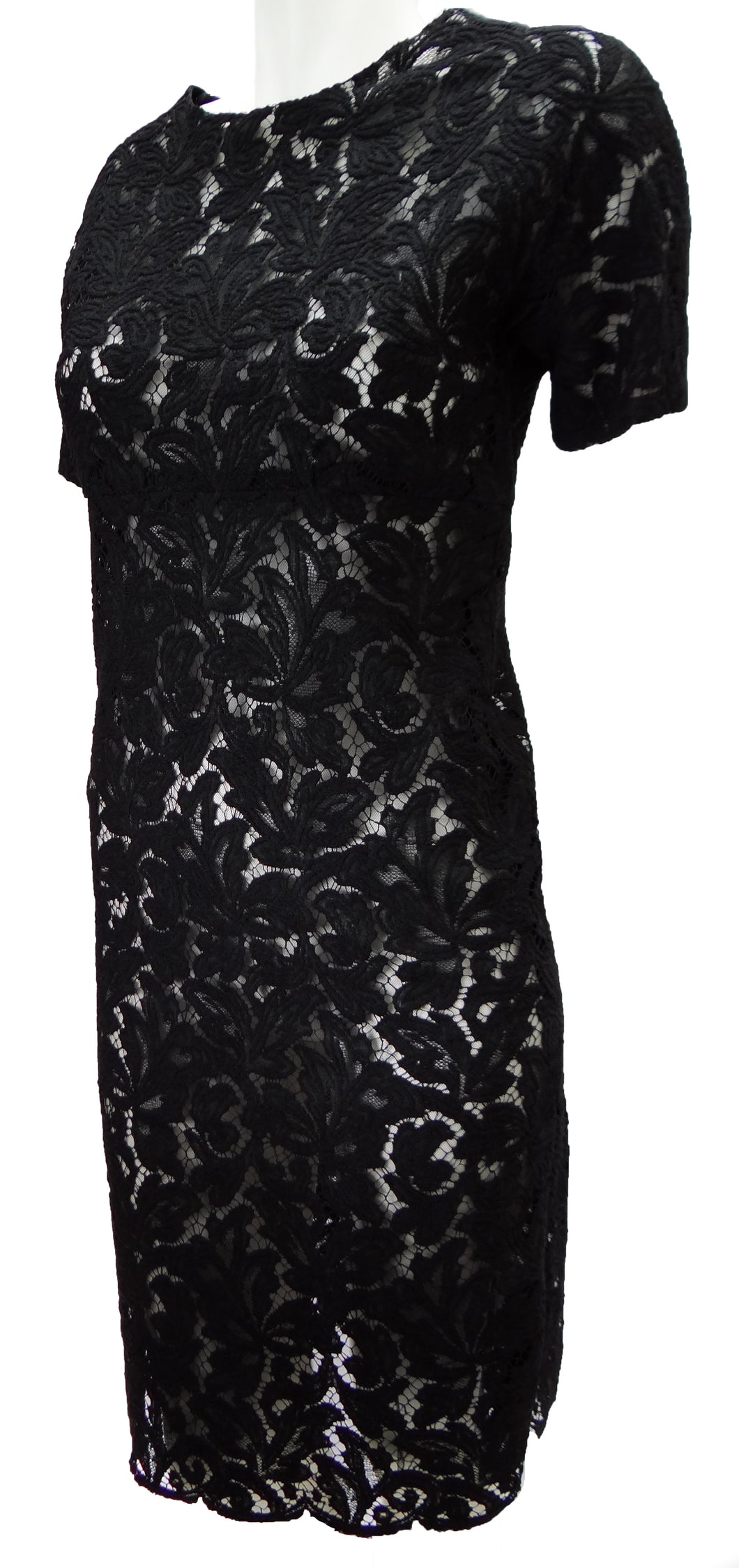 Vintage 1950s Black Lace Cocktail Dress, UK10 – Menage Modern Vintage