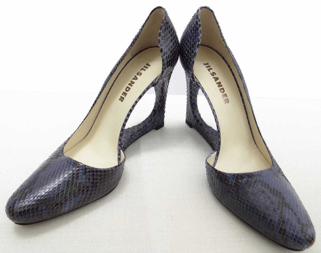 Jil Sander Blue Python Heels, EU38.5 – Menage Modern Vintage