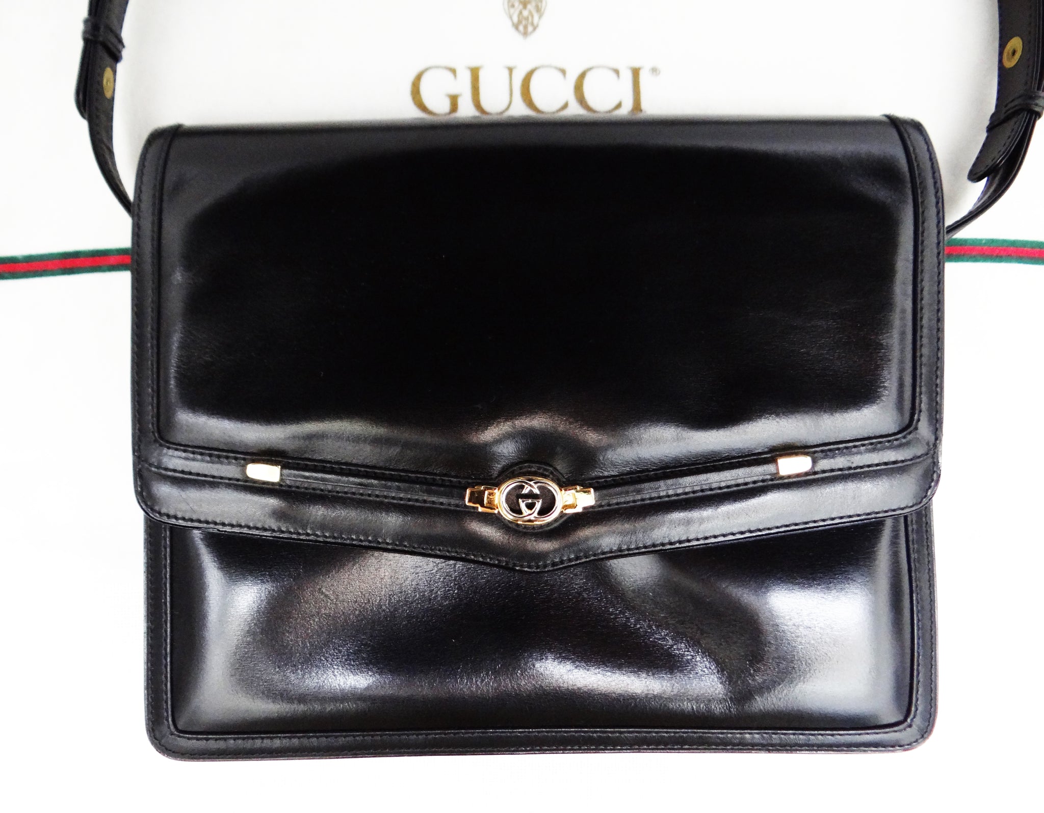 Vintage Gucci Handbag in Black Leather, c.1960s â Menage Modern Vintage