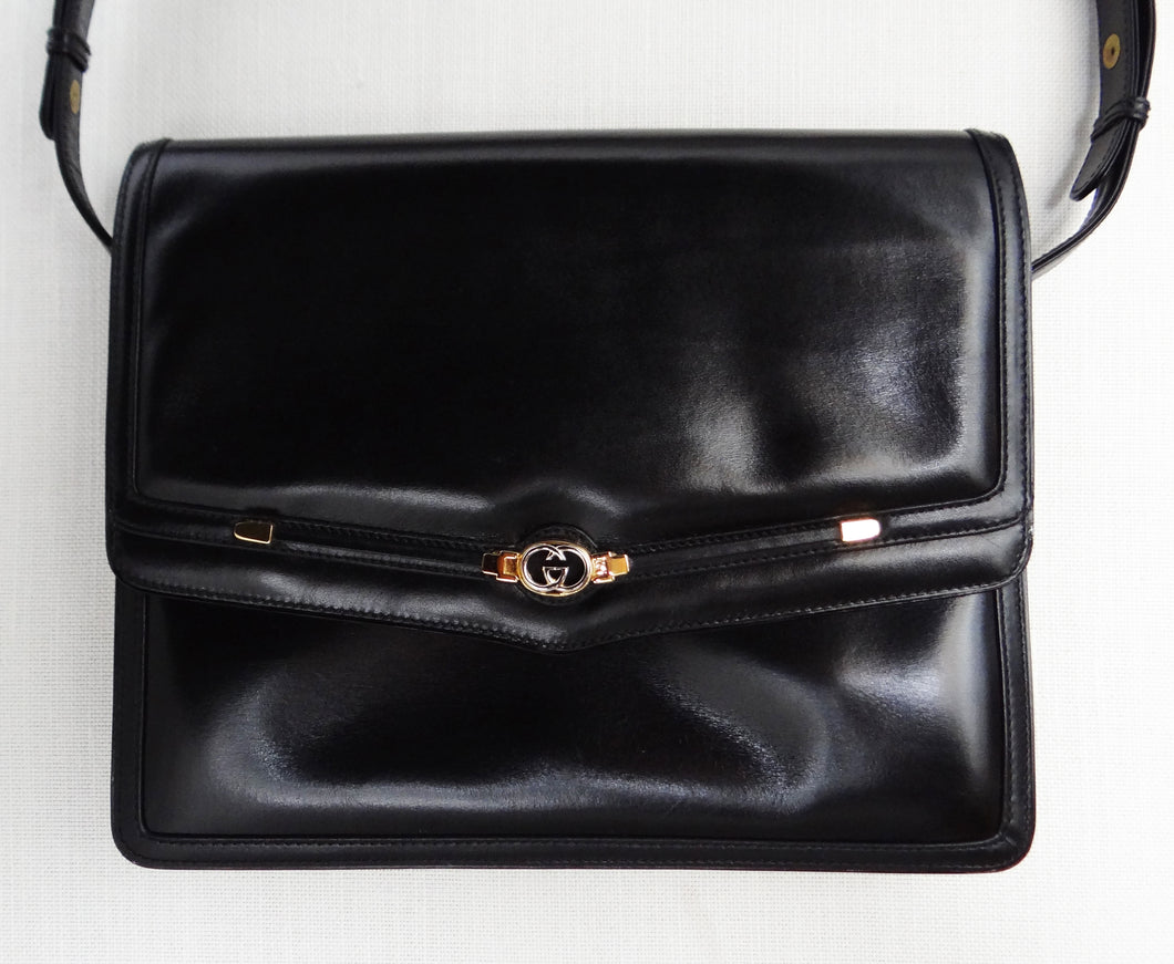 vintage gucci bag black leather