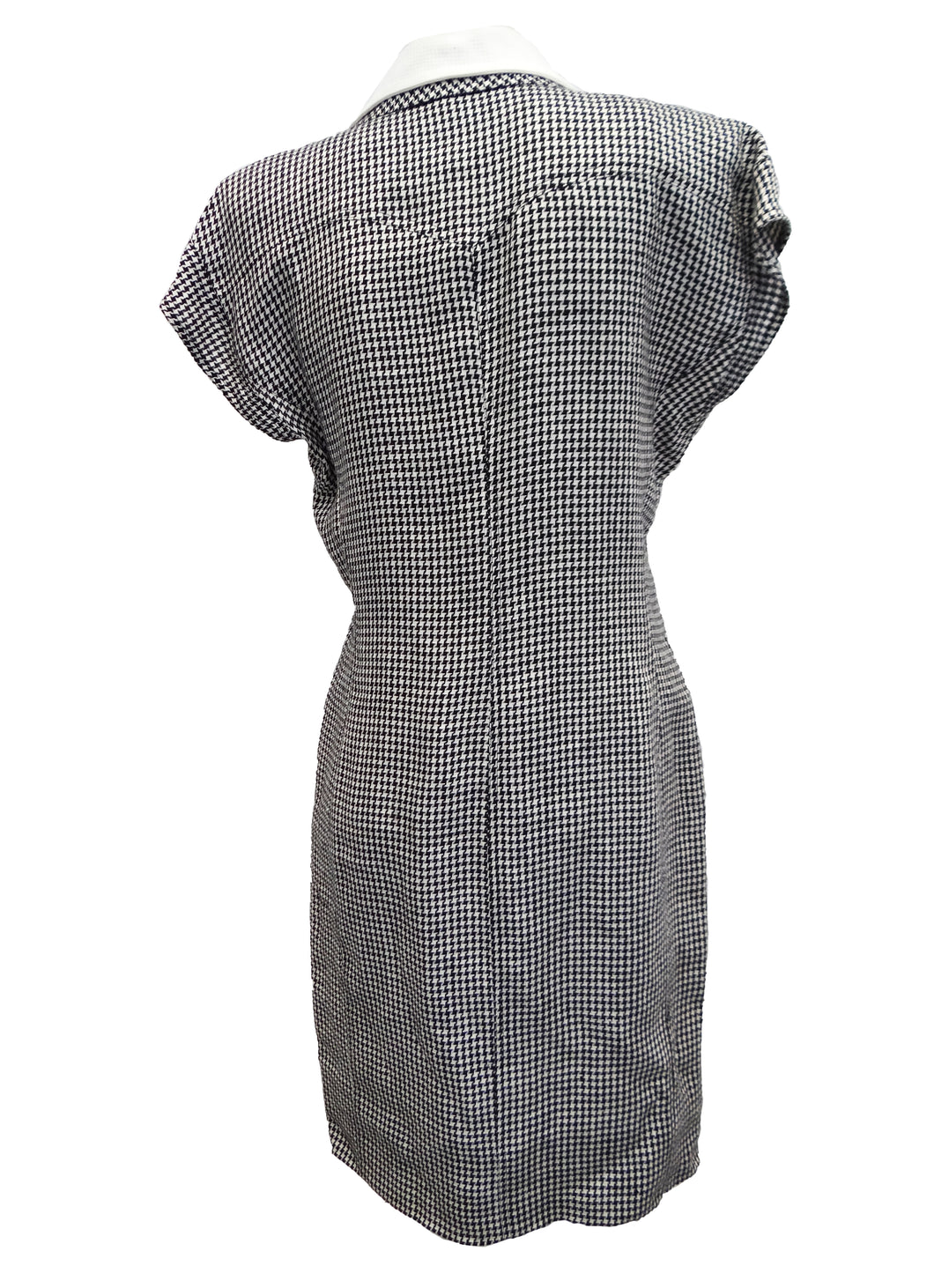 Ungaro Vintage Button-through Houndstooth Dress with Contrasting Colla ...