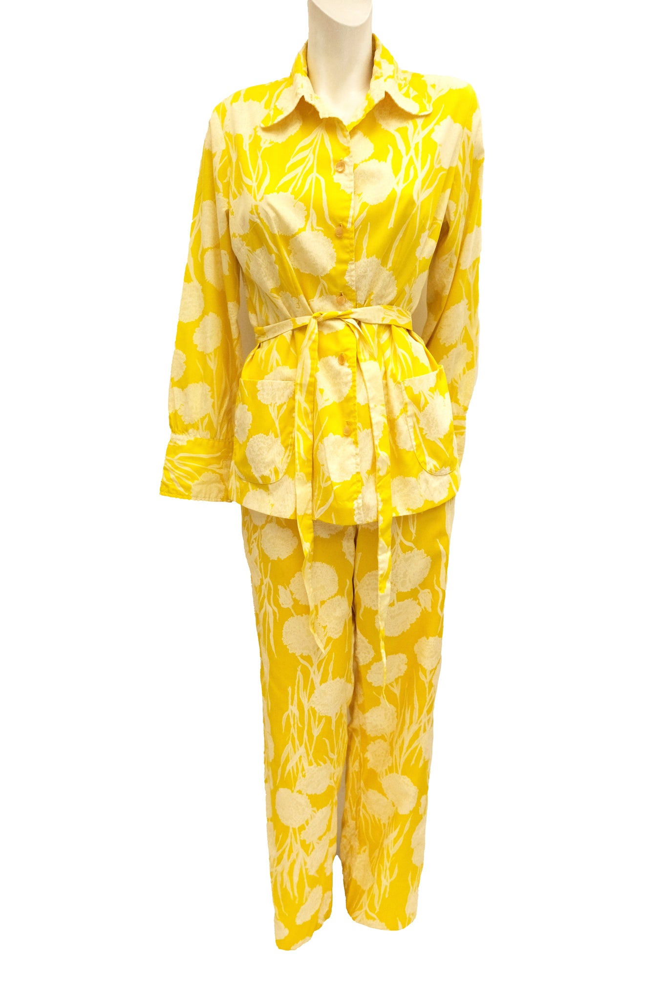 Lilly Pulitzer Bright Yellow Floral Pyjama Lounge Suit, UK12-14 ...