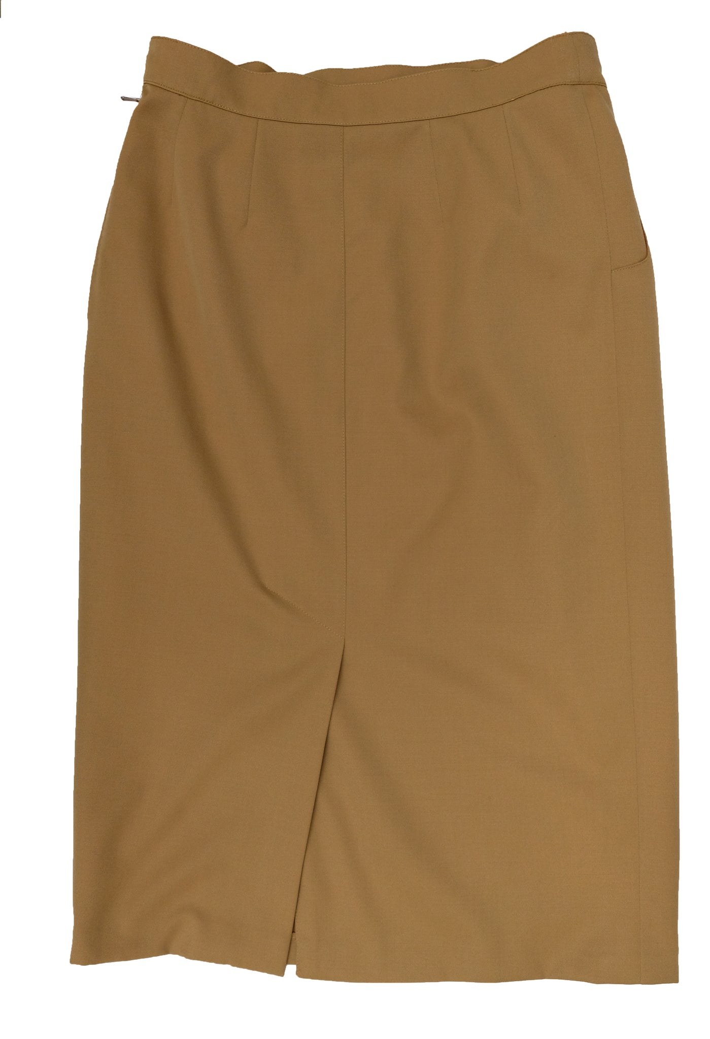Hermes Vintage Skirt in Camel Wool with Studded Leather Belt, UK10-12 ...