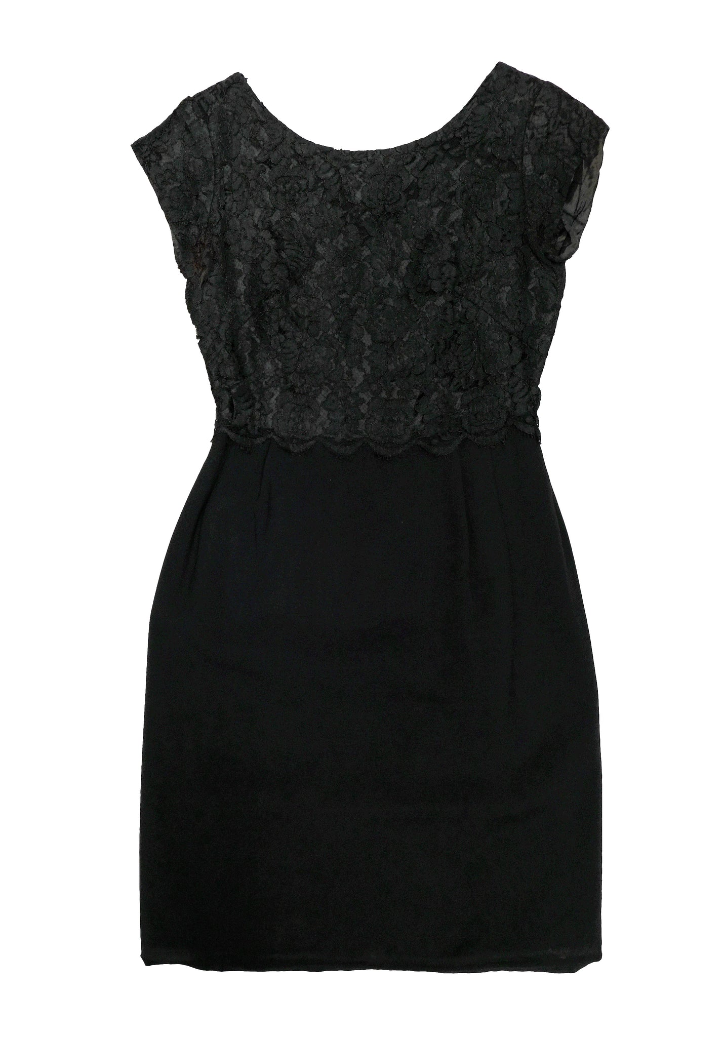 Vintage Little Black Dress with Lace Bodice, UK8 – Menage Modern Vintage