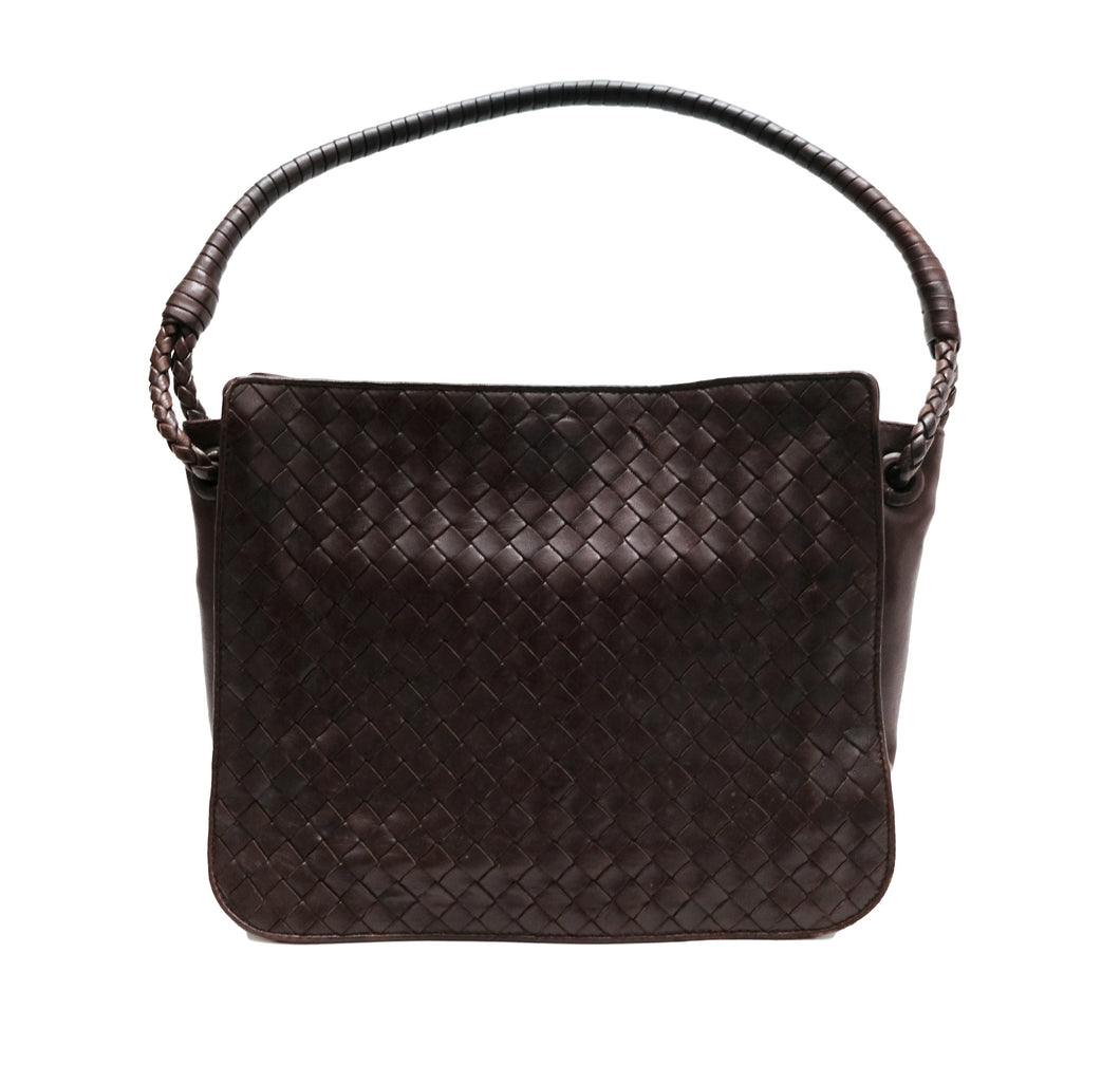Bottega Veneta Intrecciato Handbag in Brown Leather, M – Menage Modern ...