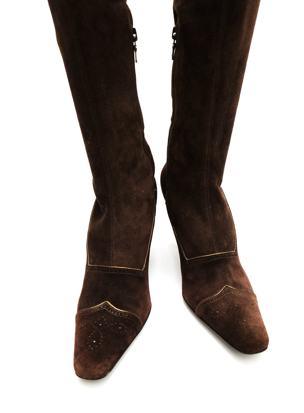 Prada Knee Boots in Brown Suede, EU37 – Menage Modern Vintage