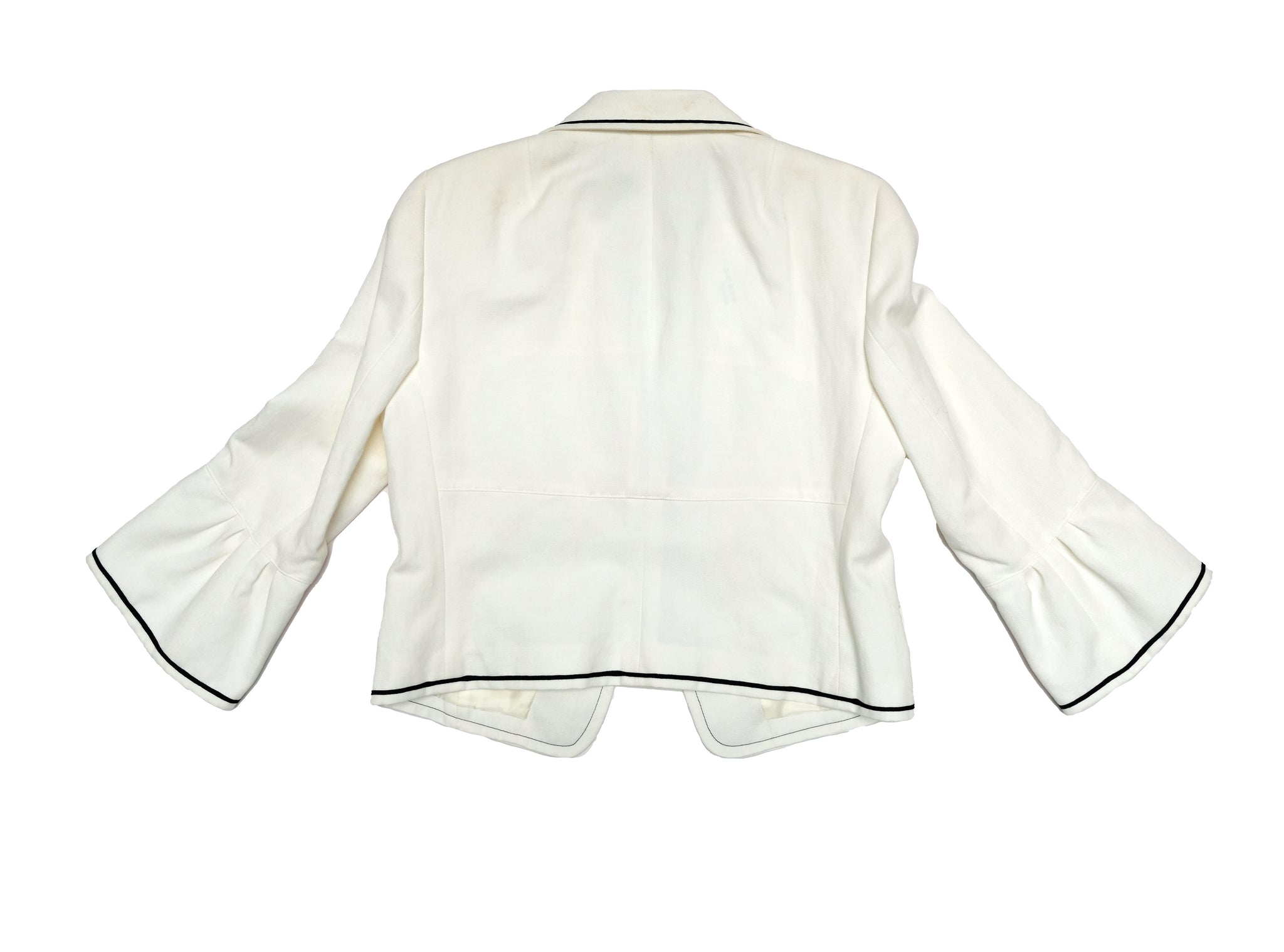 Akris White Trouser Suit with Navy Piping, UK10-12 – Menage Modern Vintage