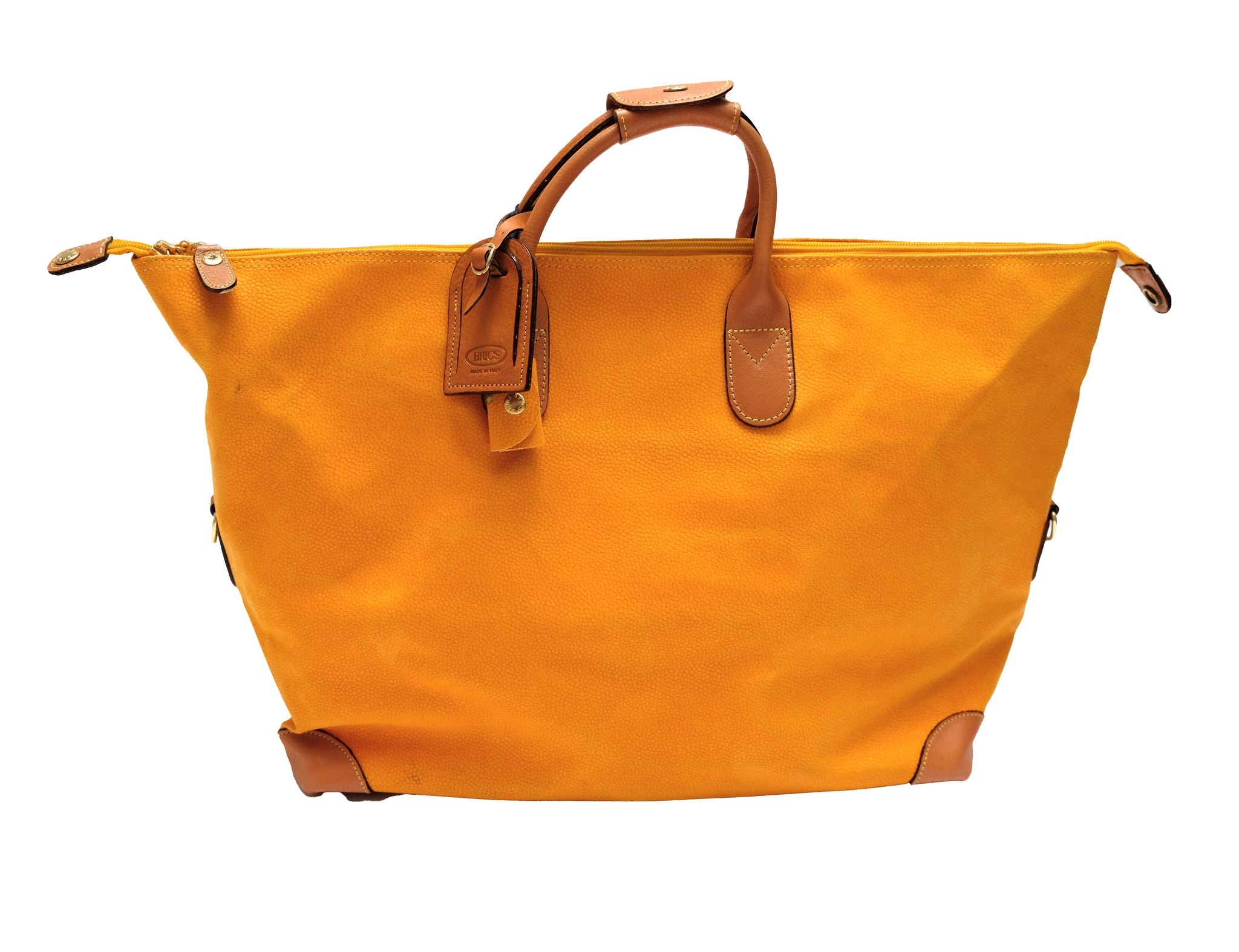 Bric's Travel Bag in Marigold Faux Leather, Medium – Menage Modern Vintage