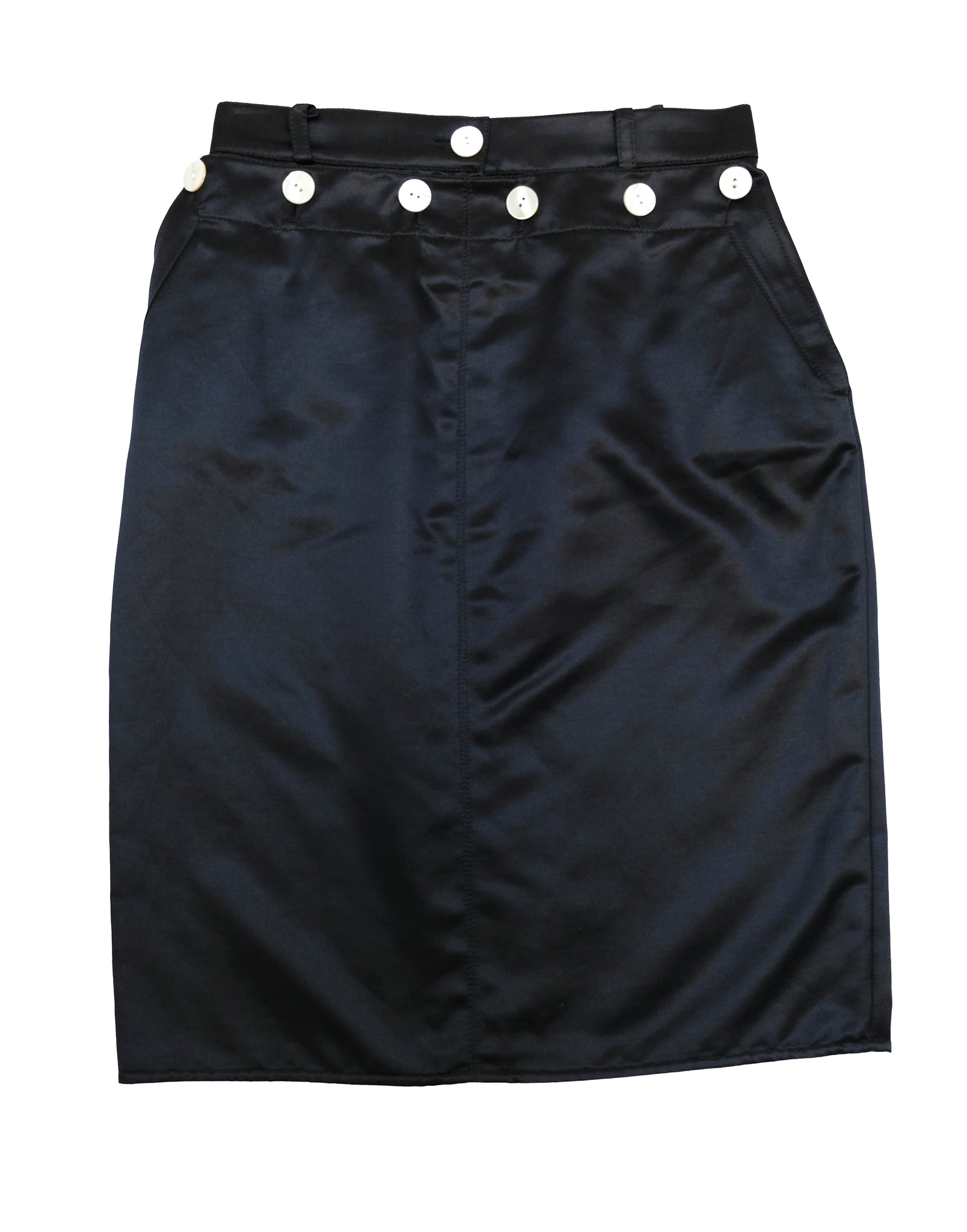 Valentino Sailor Skirt in Navy Satin, UK10 – Menage Modern Vintage